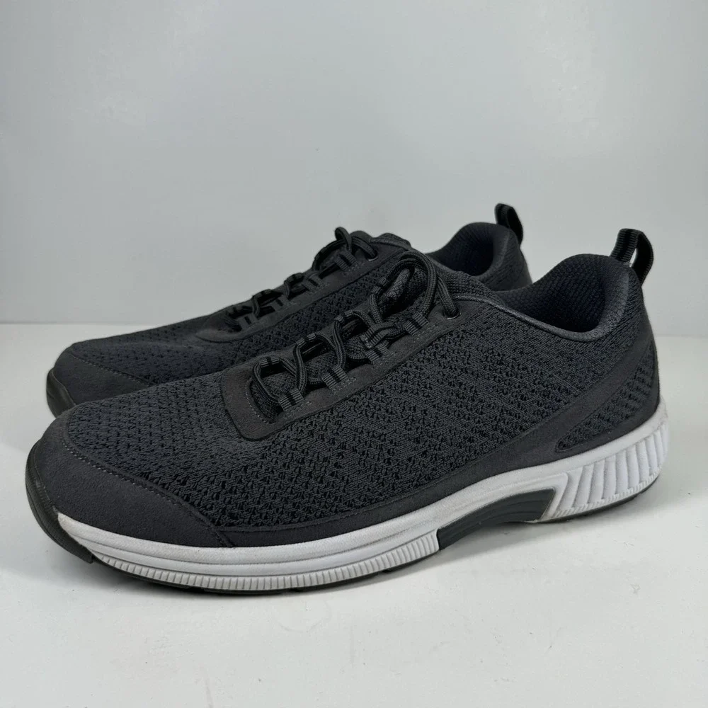 Orthofeet Lava Stretch Knit Men's US 11.5D Dark Grey Orthopedic Walking Sneakers